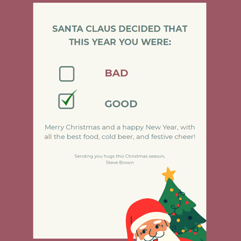 Christmas Naughty Nice List eCard